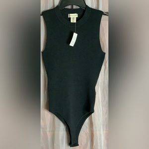 NWT: Happily Grey- Black Bodysuit Snap Crotch